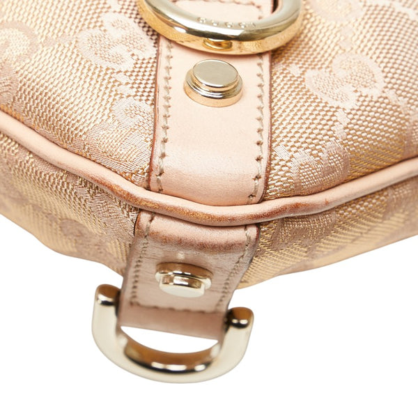 グッチ GGキャンバス 斜め掛け ショルダーバッグ 131326 ピンクベージュ キャンバス レザー レディース GUCCI 【中古】