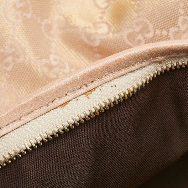 グッチ GGキャンバス 斜め掛け ショルダーバッグ 131326 ピンクベージュ キャンバス レザー レディース GUCCI 【中古】