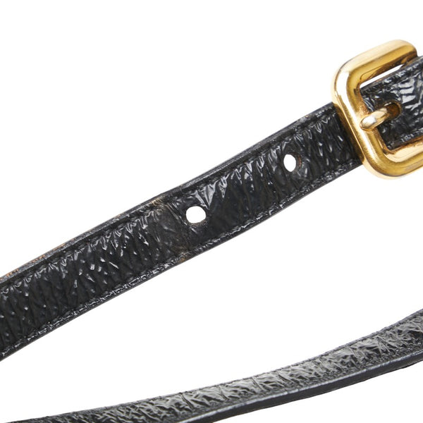 プラダ サイドリボン ハンドバッグ ショルダーバッグ 2WAY BN1760 ブラック エナメル レディース PRADA 【中古】