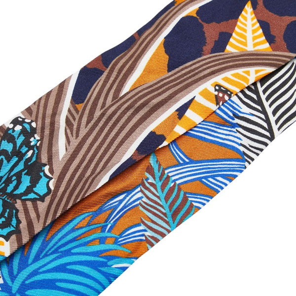 エルメス ツイリー Jaguar Quetzal スカーフ ライトブルー マルチカラー シルク レディース HERMES 【中古】