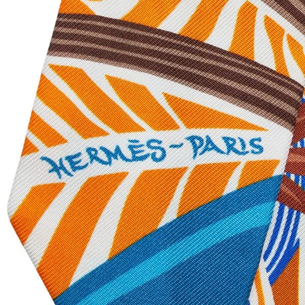 エルメス ツイリー Jaguar Quetzal スカーフ ライトブルー マルチカラー シルク レディース HERMES 【中古】