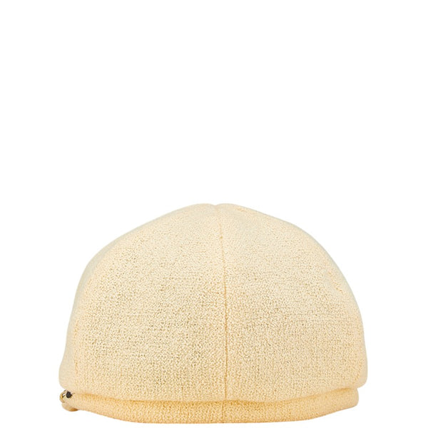 シャネル ココマーク チェーン キャスケット サイズ：L ベージュ アイボリー ウール レディース CHANEL 【中古】