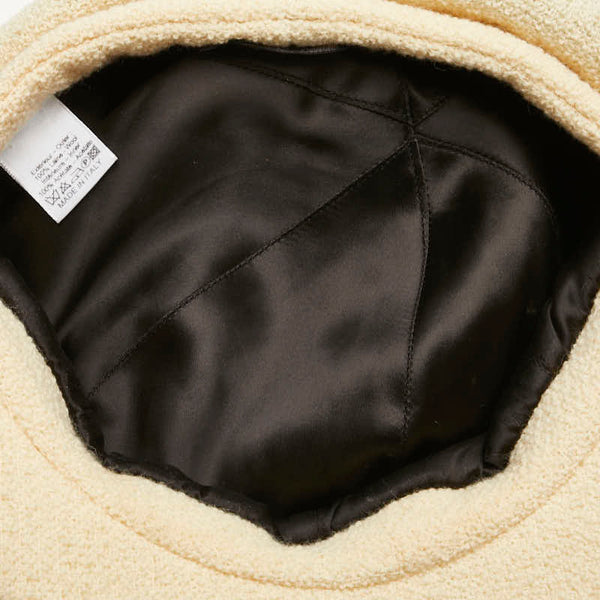 シャネル ココマーク チェーン キャスケット サイズ：L ベージュ アイボリー ウール レディース CHANEL 【中古】