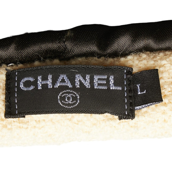 シャネル ココマーク チェーン キャスケット サイズ：L ベージュ アイボリー ウール レディース CHANEL 【中古】
