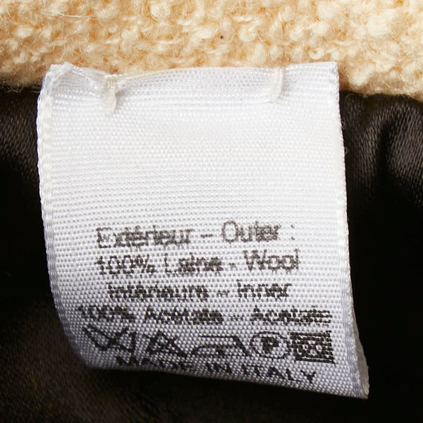 シャネル ココマーク チェーン キャスケット サイズ：L ベージュ アイボリー ウール レディース CHANEL 【中古】