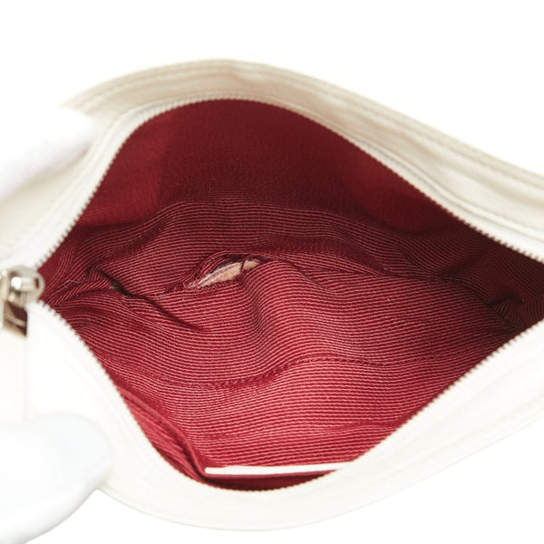 サルヴァトーレフェラガモ ガンチーニ ワンショルダーバッグ AU-21 5866 ピンク ホワイト キャンバス レザー レディース Salvatore Ferragamo 【中古】