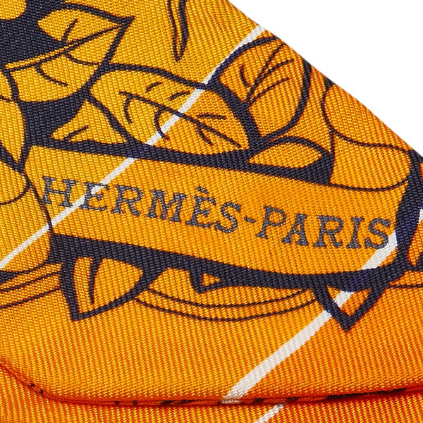 エルメス ツイリー JUNGLE LOVE ジャングルラブ スカーフ オレンジ マルチカラー シルク レディース HERMES 【中古】