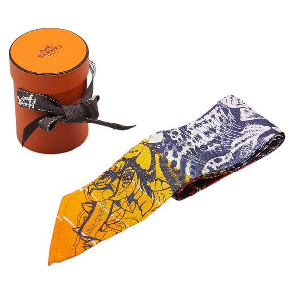 エルメス ツイリー JUNGLE LOVE ジャングルラブ スカーフ オレンジ マルチカラー シルク レディース HERMES 【中古】