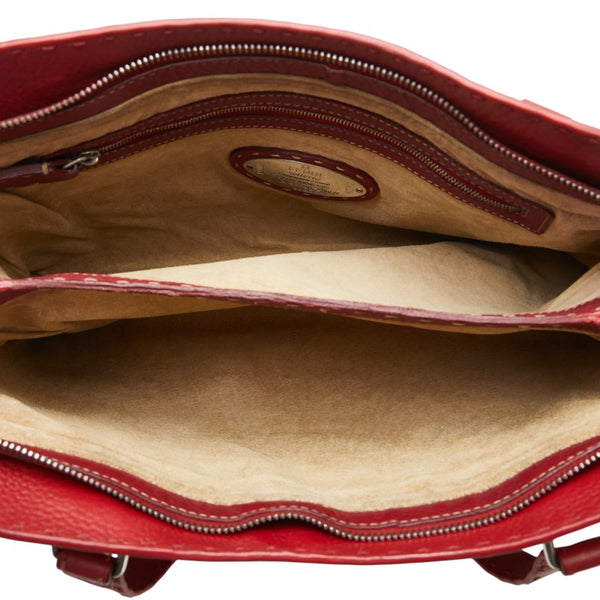 フェンディ セレリア ハンドバッグ レッド レザー レディース FENDI 【中古】