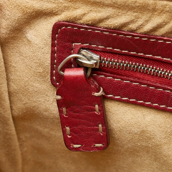 フェンディ セレリア ハンドバッグ レッド レザー レディース FENDI 【中古】
