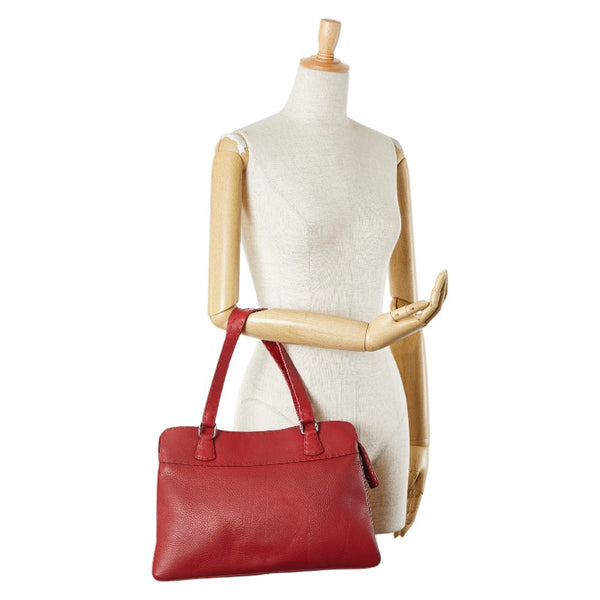 フェンディ セレリア ハンドバッグ レッド レザー レディース FENDI 【中古】