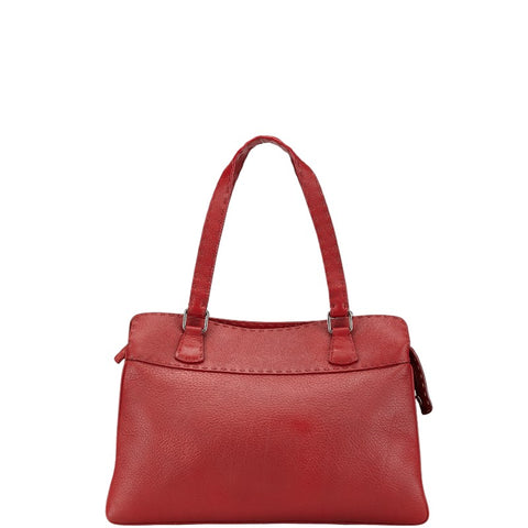 フェンディ セレリア ハンドバッグ レッド レザー レディース FENDI 【中古】