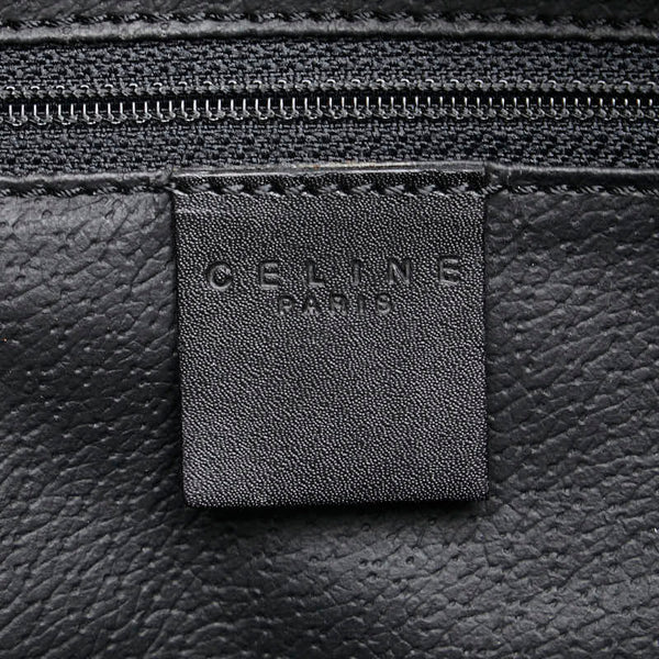 セリーヌ マカダム ハンドバッグ ブラック ブラウン PVC レザー レディース CELINE 【中古】