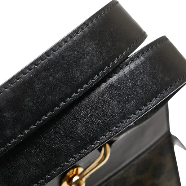 セリーヌ マカダム ハンドバッグ ブラック ブラウン PVC レザー レディース CELINE 【中古】