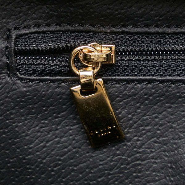 セリーヌ マカダム ハンドバッグ ブラック ブラウン PVC レザー レディース CELINE 【中古】
