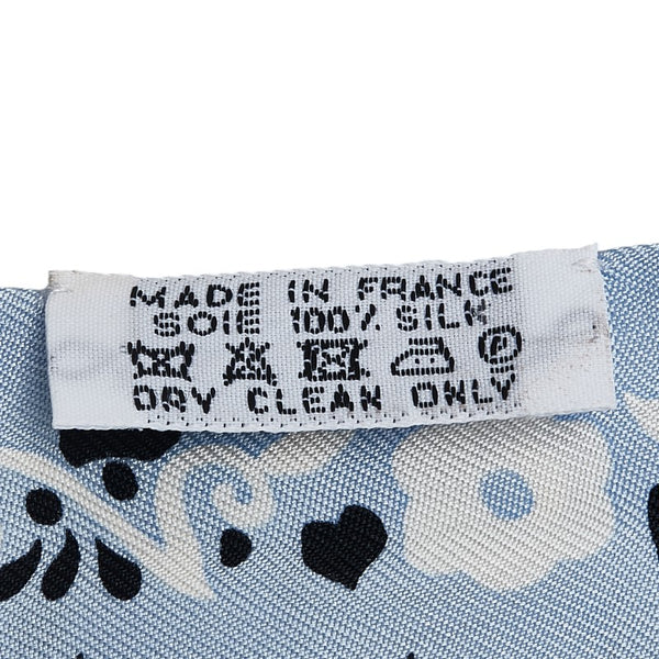 エルメス ツイリー Peuple du Vent 風の民 スカーフ ライトブルー ブルー ホワイト シルク レディース HERMES 【中古】