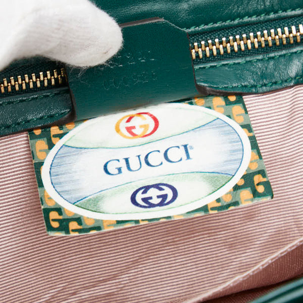 グッチ ラジャ タイガー 斜め掛け チェーン ショルダーバッグ 537241 グリーン レザー レディース GUCCI 【中古】