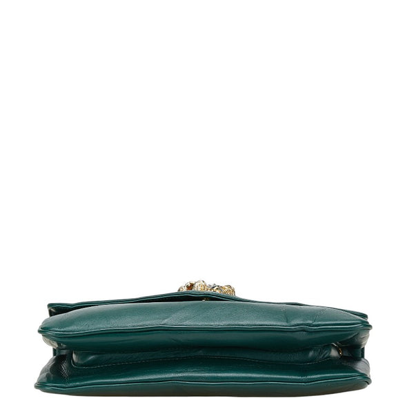 グッチ ラジャ タイガー 斜め掛け チェーン ショルダーバッグ 537241 グリーン レザー レディース GUCCI 【中古】