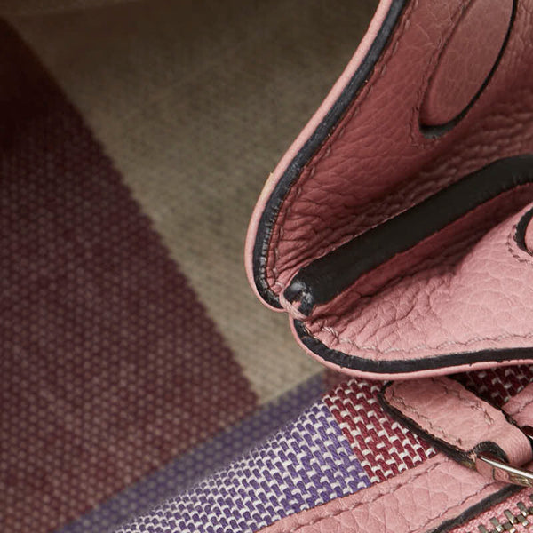 グッチ バンブー デイリー ミディアム ハンドバッグ ショルダーバッグ 2WAY 392013 ピンク レザー レディース GUCCI 【中古】