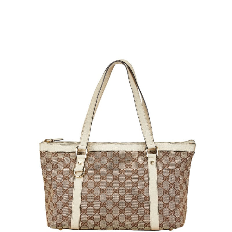 グッチ GGキャンバス ハンドバッグ トートバッグ 141470 ベージュ キャンバス レザー レディース GUCCI 【中古】