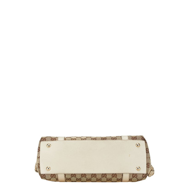 グッチ GGキャンバス ハンドバッグ トートバッグ 141470 ベージュ キャンバス レザー レディース GUCCI 【中古】
