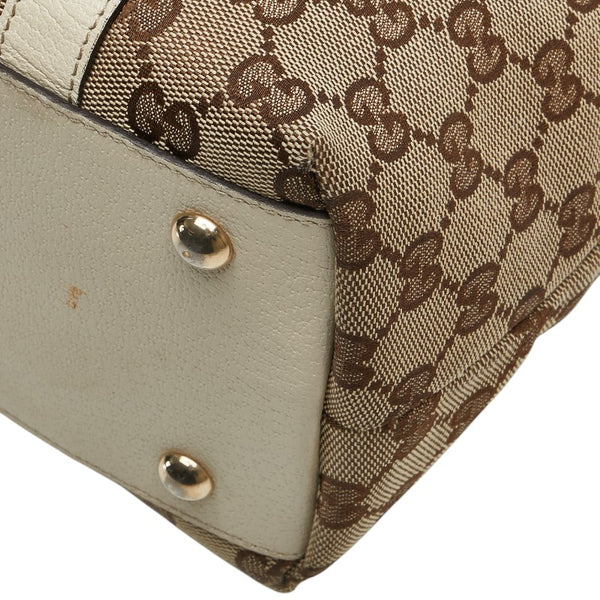 グッチ GGキャンバス ハンドバッグ トートバッグ 141470 ベージュ キャンバス レザー レディース GUCCI 【中古】