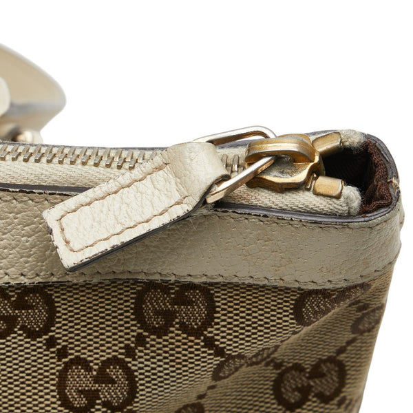 グッチ GGキャンバス ハンドバッグ トートバッグ 141470 ベージュ キャンバス レザー レディース GUCCI 【中古】