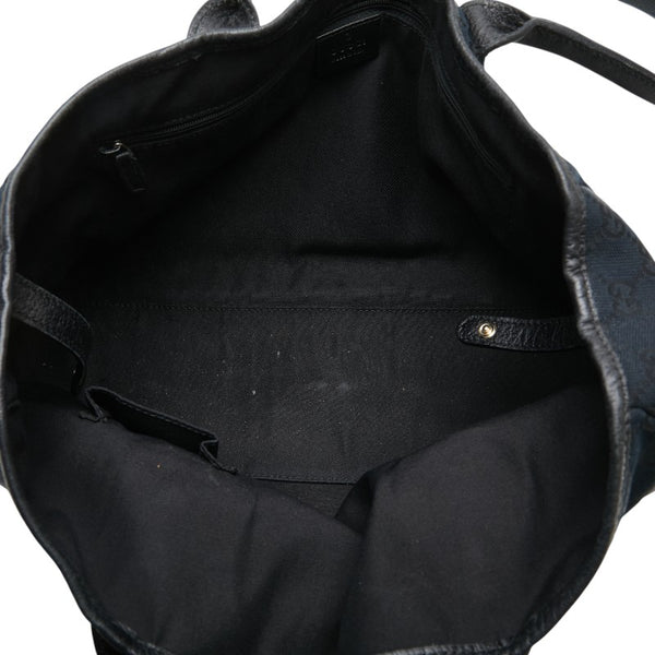 グッチ GGキャンバス プリンシー リボン トートバッグ 163805 ネイビー ブラック キャンバス レザー レディース GUCCI 【中古】