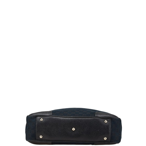 グッチ GGキャンバス プリンシー リボン トートバッグ 163805 ネイビー ブラック キャンバス レザー レディース GUCCI 【中古】