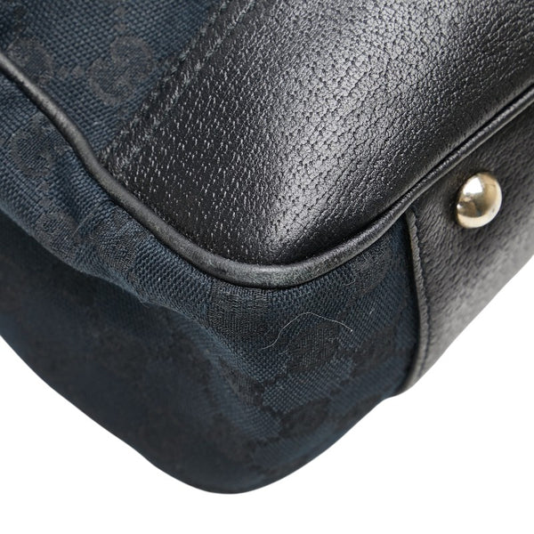 グッチ GGキャンバス プリンシー リボン トートバッグ 163805 ネイビー ブラック キャンバス レザー レディース GUCCI 【中古】