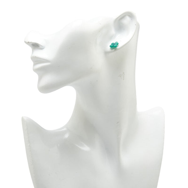 シャネル ココマーク クローバー モチーフ ピアス グリーン シルバー プラスチック メタル レディース CHANEL 【中古】