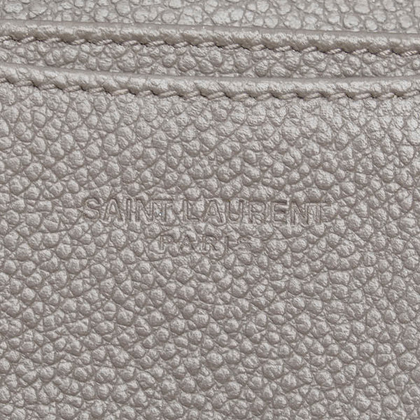 サンローラン カードケース パスケース 468994 グレー レザー レディース SAINT LAURENT 【中古】