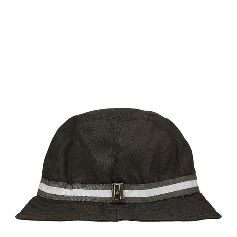 グッチ ロゴ金具 バケットハット サイズ:M カーキ グレー ナイロン ポリアミド レディース GUCCI 【中古】