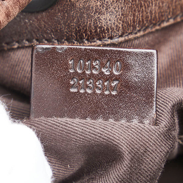 グッチ GGキャンバス ハンドバッグ トートバッグ 101340 ブラウン キャンバス レザー レディース GUCCI 【中古】