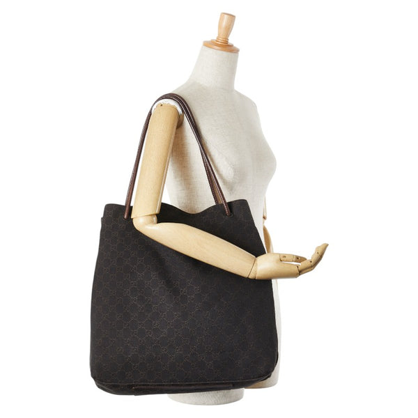 グッチ GGキャンバス ハンドバッグ トートバッグ 101340 ブラウン キャンバス レザー レディース GUCCI 【中古】