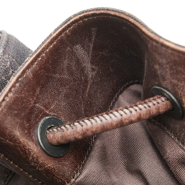 グッチ GGキャンバス ハンドバッグ トートバッグ 101340 ブラウン キャンバス レザー レディース GUCCI 【中古】