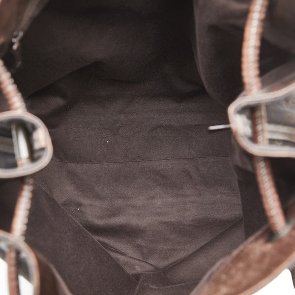 グッチ GGキャンバス ハンドバッグ トートバッグ 101340 ブラウン キャンバス レザー レディース GUCCI 【中古】