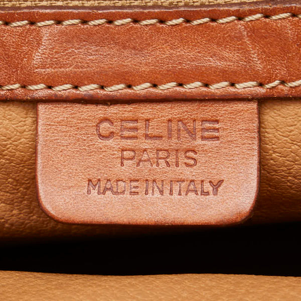 セリーヌ マカダム ハンドバッグ ブラウン PVC レザー レディース CELINE 【中古】