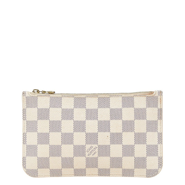 ルイ ヴィトン ダミエ アズール ネヴァーフルPM 付属品ポーチ ポーチ N51110 ホワイト PVC レザー レディース LOUIS VUITTON 【中古】