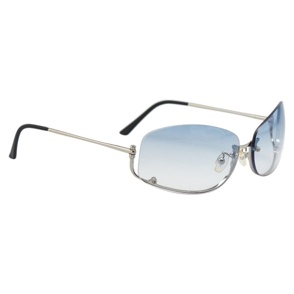 プラダ サングラス SPR51D シルバー ライトブルー プラスチック メンズ PRADA 【中古】
