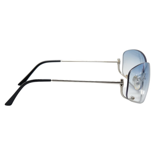 プラダ サングラス SPR51D シルバー ライトブルー プラスチック メンズ PRADA 【中古】