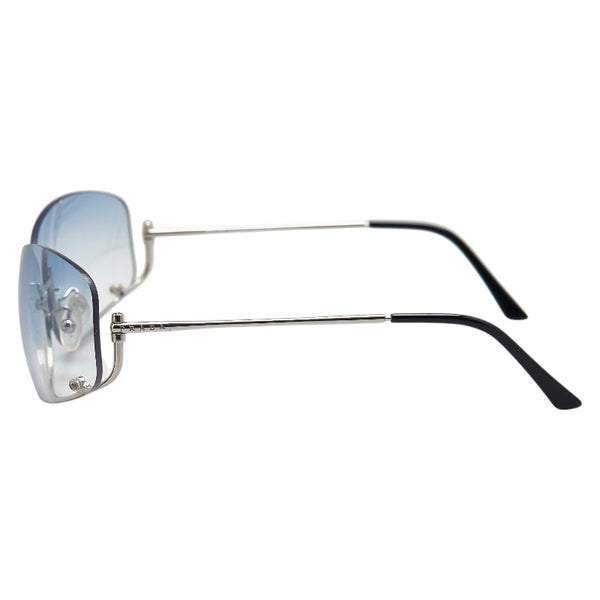 プラダ サングラス SPR51D シルバー ライトブルー プラスチック メンズ PRADA 【中古】