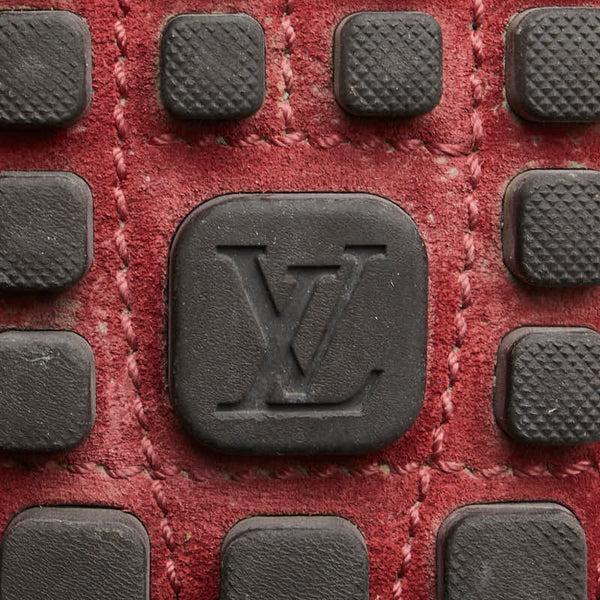 ルイ ヴィトン ドライビングシューズ スリッポン サイズ:M7 レッド ブラウン レザー スエード メンズ LOUIS VUITTON 【中古】