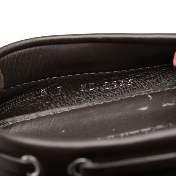 ルイ ヴィトン ドライビングシューズ スリッポン サイズ:M7 レッド ブラウン レザー スエード メンズ LOUIS VUITTON 【中古】