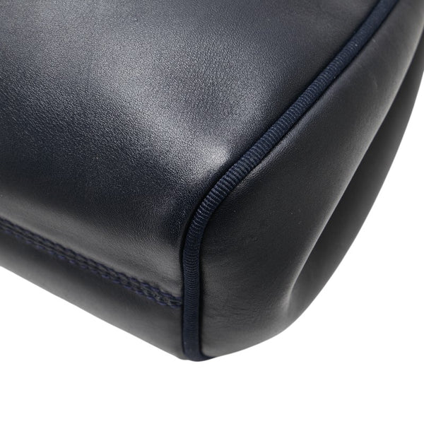 サルヴァトーレフェラガモ ヴァラリボン 斜め掛け ショルダーバッグ ネイビー レザー レディース Salvatore Ferragamo 【中古】