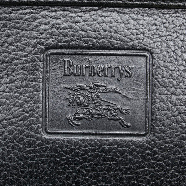 バーバリー ノバチェック シャドーホース クラッチバッグ ブラック レザー レディース BURBERRY 【中古】