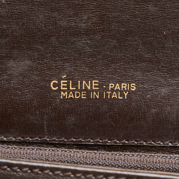 セリーヌ Cマカダム 馬車金具 クラッチバッグ ブラウン キャンバス レザー レディース CELINE 【中古】