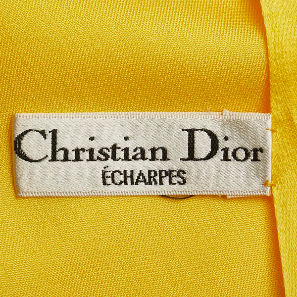 クリスチャンディオール トロッター ストール イエロー シルク レディース Christian Dior 【中古】