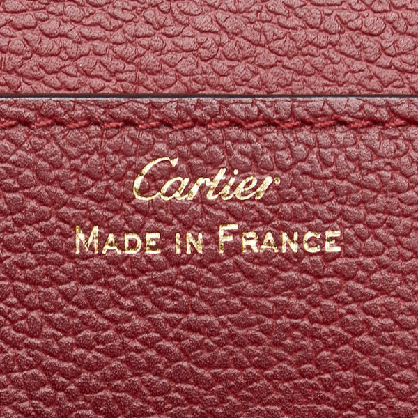 カルティエ C ドゥ カルティエ 長財布 ンターナショナルウォレット ワインレッド ボルドー レザー レディース CARTIER 【中古】