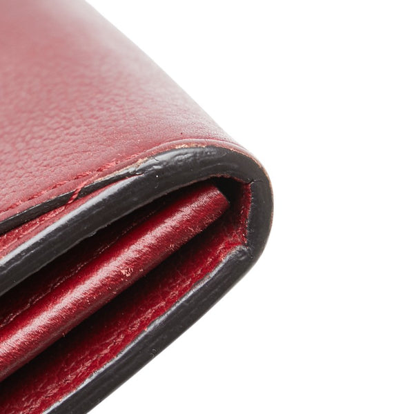カルティエ C ドゥ カルティエ 長財布 ンターナショナルウォレット ワインレッド ボルドー レザー レディース CARTIER 【中古】